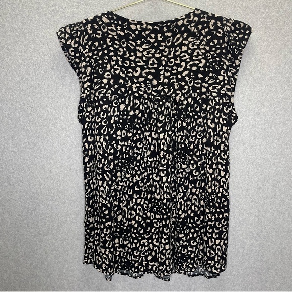 Savanna Jane Notch Neck Boho Leopard Print with Floral Embroidery in Black - Picture 8 of 8
